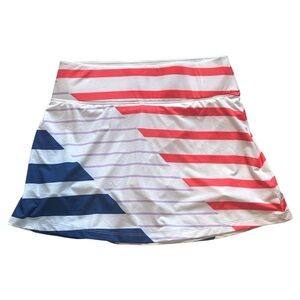 NWT Prince Mixed Stripe Tennis Skort in White/Coral/Navy/Purple Women’s Small